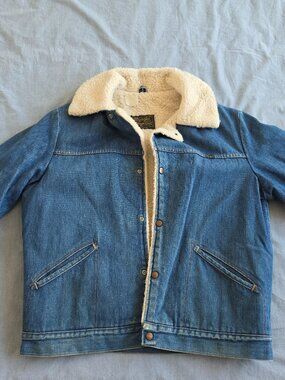 Vintage Wrangler Wrange Coat Denim Jacket - L - Made in USA